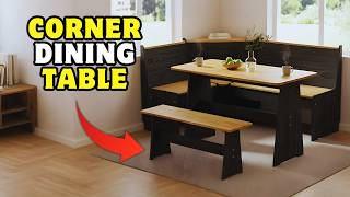 L Shaped Dining Table Set Review | Small Space Kitchen Breakfast Nook Setup (Comiling Corner Bench)