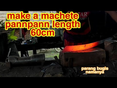 traditional blacksmith, the process of making a 60 cm long machete,