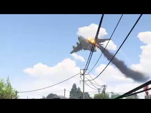 C-17 Plane Emergency Landing On Beach After Engine Exploded