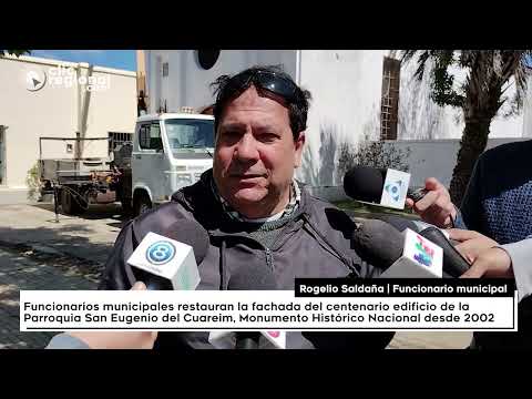 REFACCIONAN LA FACHADA DE LA PARROQUIA SAN EUGENIO DEL CUAREIM