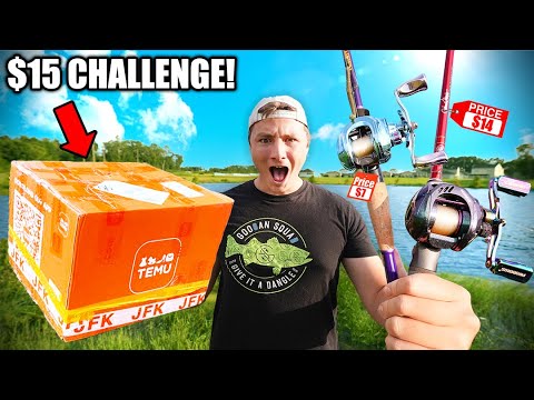 Temu app $15 Budget Fishing Challenge