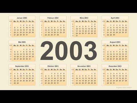 Kalender 2003