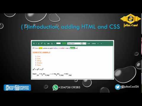 1. Creating a Rich Text Editor WYSIWYG Using HTML and JavaScript  -  Introduction, adding HTML