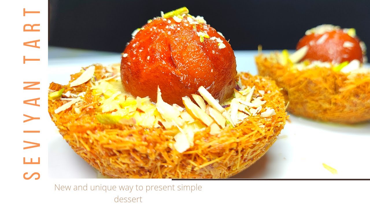 Vermicelli tart with rabdi and gulab jamun|Seviyan tart|Unique way to present simple dessert