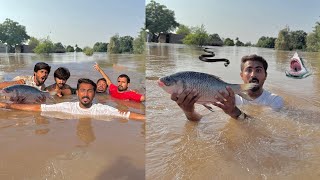 Sab Doob Gaya Flood Mein 😭😭 Aur Bahut Badi Fish 🐠 Pakar Li 😱