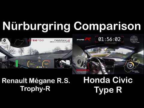 Honda Civic Type R VS Renault Mégane R S  Trophy R | Nürburgring Comparison | Onboard