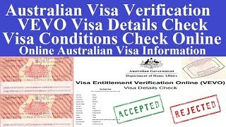 Australian Visa Verification Used Passport Number l  Australian Visa Conditions Check Online