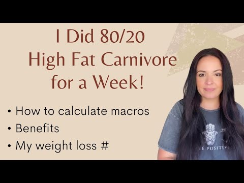 One Week on a High Fat Carnivore Diet 80/20. How to calculate your macros, benefits and weight loss