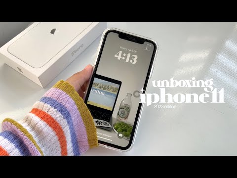 iphone 11 unboxing 2023 (white) 🐰🤍 aesthetic unboxing + set up, accessories & camera test! ✧.*