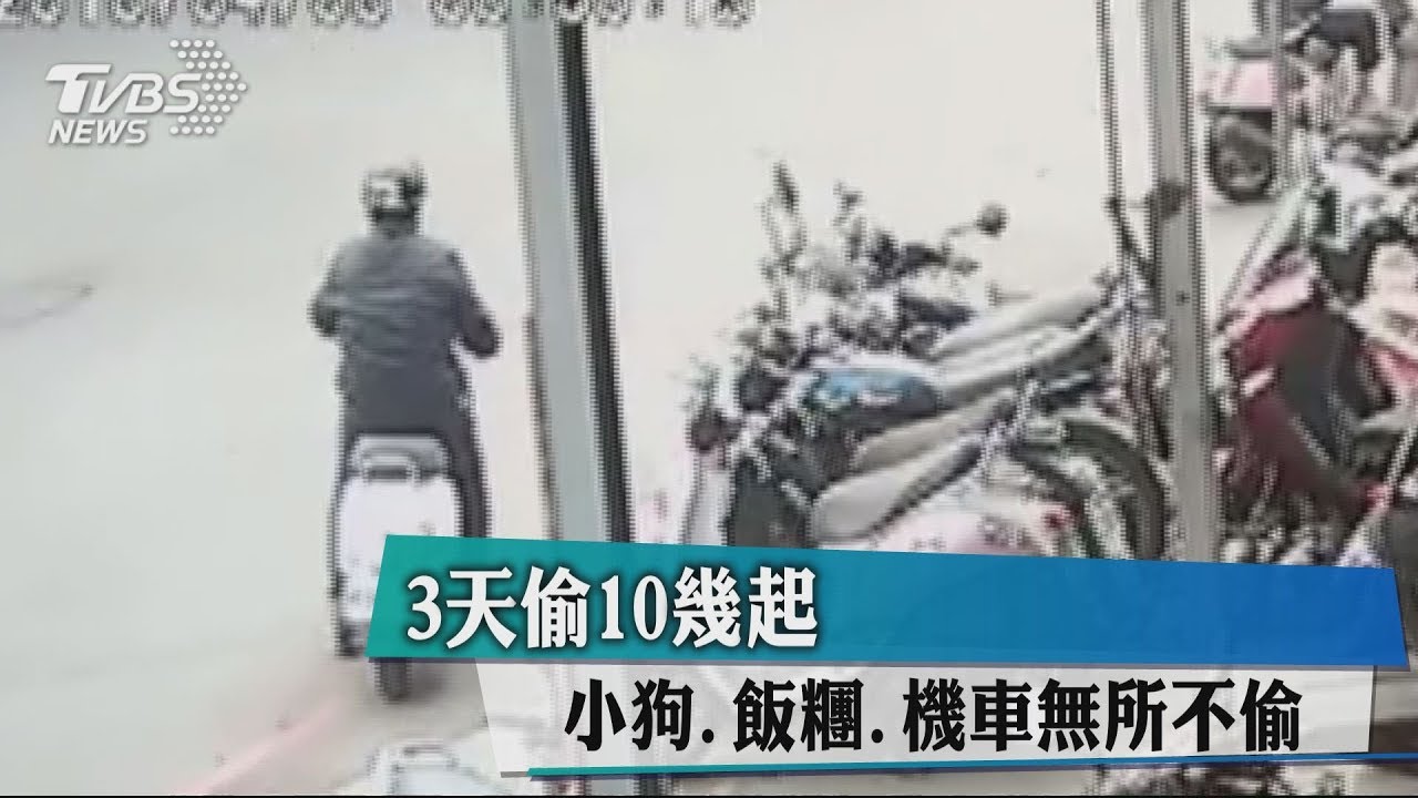 3天偷10幾起 小狗、飯糰、機車無所不偷