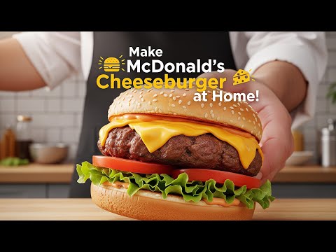 How To Make a McDonald’s Cheeseburger at Home | Easy Homemade Burger Recipe  🍔