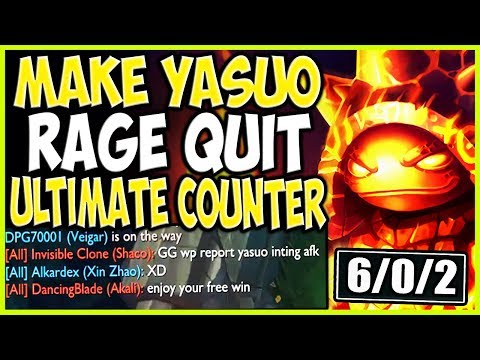 MAKE YASUO RAGE QUIT WITH RAMMUS TOP LANE! ULTIMATE YASUO COUNTER! Rammus vs Yasuo Season 9 Gameplay