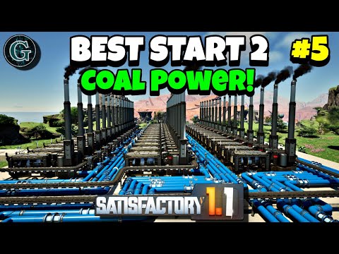 How to Build Coal Power Plant with 480 Belts! Satisfactory 1.1 Best Start 2 #5