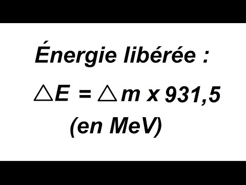 Energie libérée : défaut de masse en unité de masse atomique