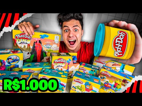 COMPREI TODAS AS MASSINHAS PLAY-DOH DA LOJA DE BRINQUEDOS! (R$1000)