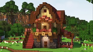 【マインクラフト】赤い屋根の小さなサバイバルハウスの作り方【マイクラ建築】