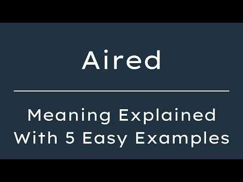 Aired Meaning Slang