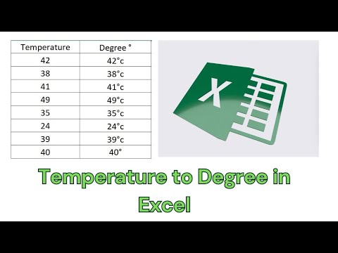 Temperature to degree in excel | Degree Symbol in Excel