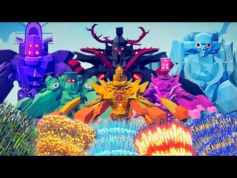 6x GOLEM vs 5x EVERY GOD - Totally Accurate Battle Simulator TABS