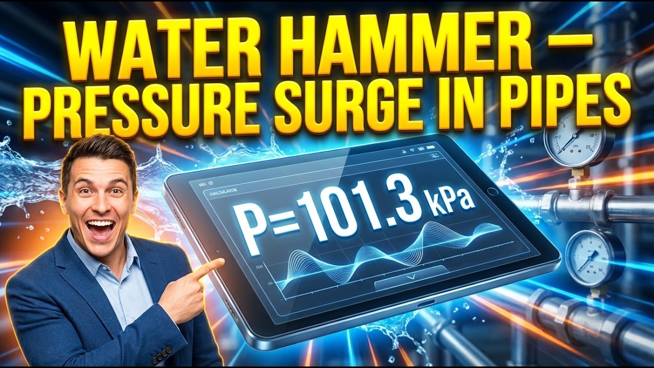 Water Hammer Calculator — Pressure Surge in Pipes