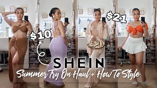 SHEIN SUMMER TRY ON HAUL 2024 + HOW TO STYLE ☀️ 🌴  DESIGNER DUPES + AFFORDABLE CLOTHING PIECES!