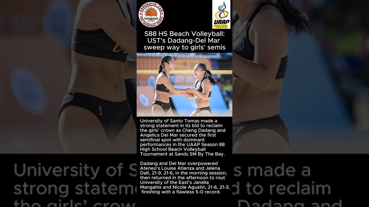 UAAP High School Beach Volleyball: UST, NU in control of high school beach volleyball tourneys