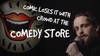 Comic loses it with the booing audience - Comedy Store London