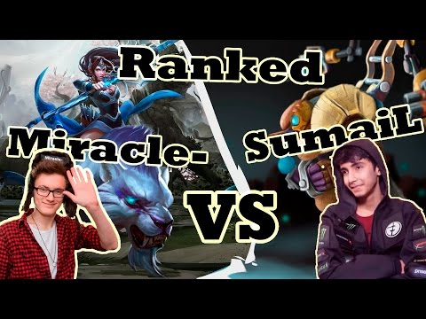 Miracle- Mirana vs SumaiL Tinker in Ranked Dota 2. EPIC GAME