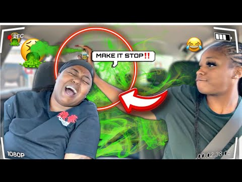 FART SPRAY IN THE CAR WITH THE WINDOWS LOCKED PRANK!