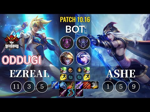 SG OdduGi Ezreal vs Ashe Bot - KR Patch 10.16