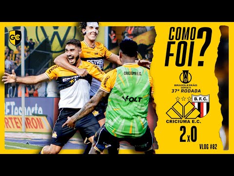 OUTRA VEZ NA PRIMEIRA O TIGRE ESTARÁ | CRICIÚMA 2x0 BOTAFOGO-SP | COMO FOI? VLOG #82