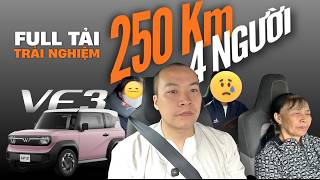 Vinfast VF3 Chở 4 NGƯỜI LỚN chạy FULL TẢI quãng đường Hỗn Hợp hơn 250 km thực tế ra sao? 