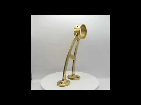 102 Brass Footrail Bracket - Solid Brass Bar Footrail  | Handrail Fittings NZ