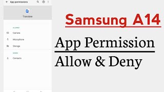 Samsung A14 App Permission Allow And Deny