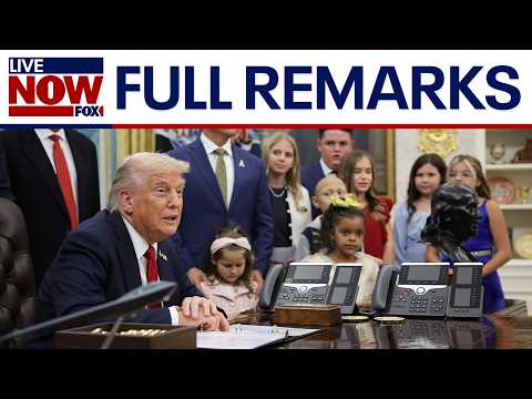 Video | FULL: Trump signs executive order on childhood cancer research, takes question on shutdown