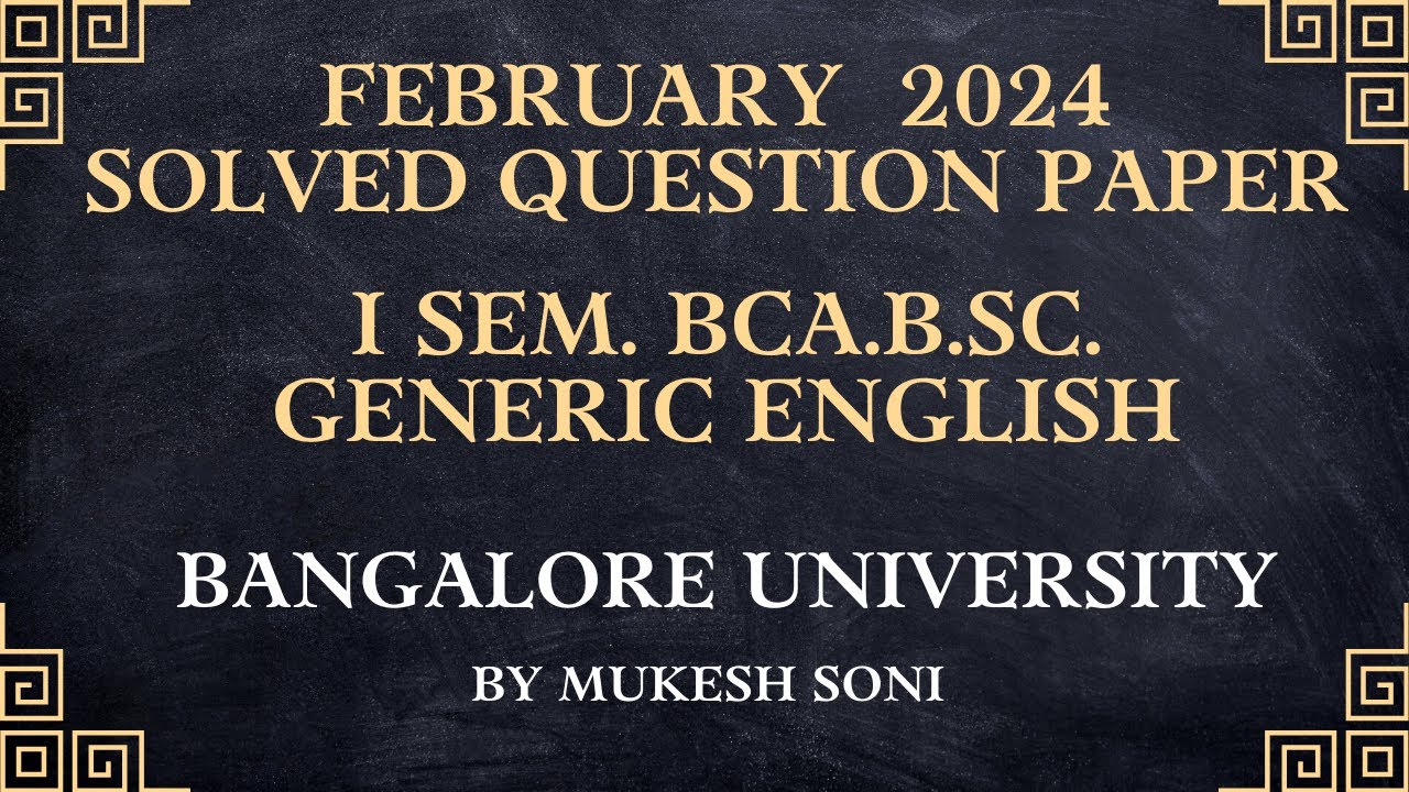 2024 QP- 1st Sem. BCA/B.SC.Generic English-BU