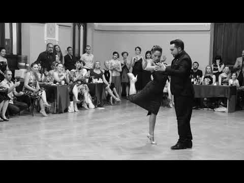  Clarisa Aragon  and  Jonathan Saavedra  are  dancing  to  the  nontraditional song  "  De Floreo  "  by  Tango Bardo  at  Tiflis Tango Festival  in  2019