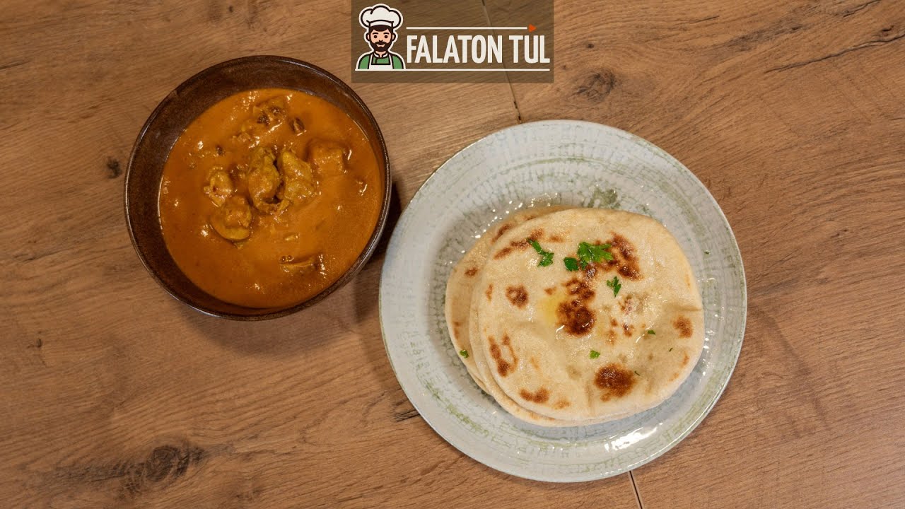 Indiai vajas csirke petrezselymes-fokhagymás naan kenyérrel | Falaton túl