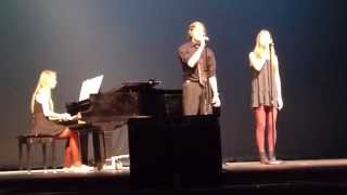 Katie Cheetham singing at the Talent Show