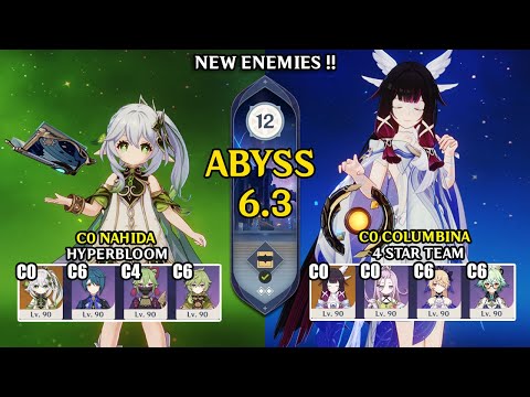 NEW Spiral Abyss 6.3 | C0 Nahida Hyperbloom & C0 Columbina 4 Star Team | Genshin Impact 【原神】