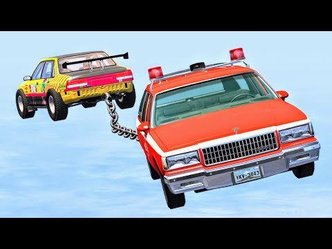 Chained Cars Downhill Madness #1 - BeamNG Drive
