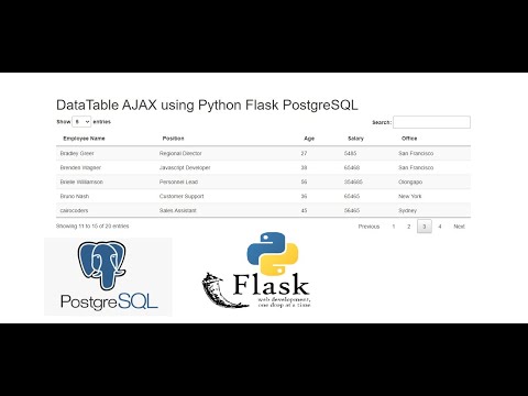 Datatable Ajax Using Python Flask Postgresql