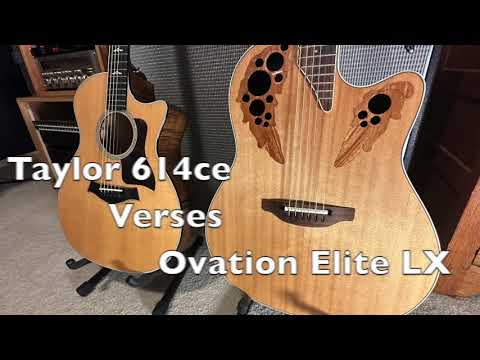 Taylor 614ce Versus Ovation Elite LX Guitar Shootout!! "Never go back again" and "Classical Gas"