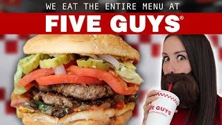 WE ORDER THE ENTIRE MENU 🍔🍟 FIVE GUYS
