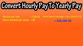 How To Convert Hourly Pay Rate, Wage To Yearly, Annual Pay Salary Explained