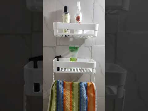 Plastic 3 Tier Bathroom Organizer with Towel Rail (Pack of 1)