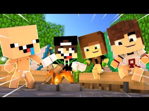 OS BEBÊS PASSARAM A NOITE EM UM ACAMPAMENTO !!! - MINECRAFT