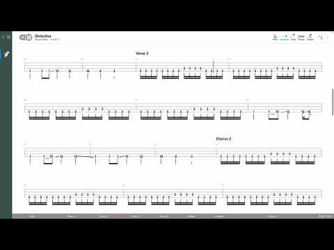 No Doubt - Detective (BASS TAB PLAY ALONG)