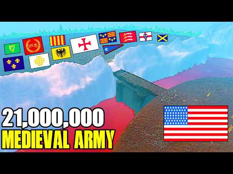 Can Modern US ARMY Hold BRIDGE FORTRESS vs 21,000,000 Every MEDIEVAL ARMY?! - UEBS 2