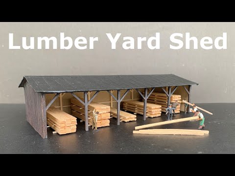 Lumber Yard Drying and Storage Shed – Model scratch building on the cheap